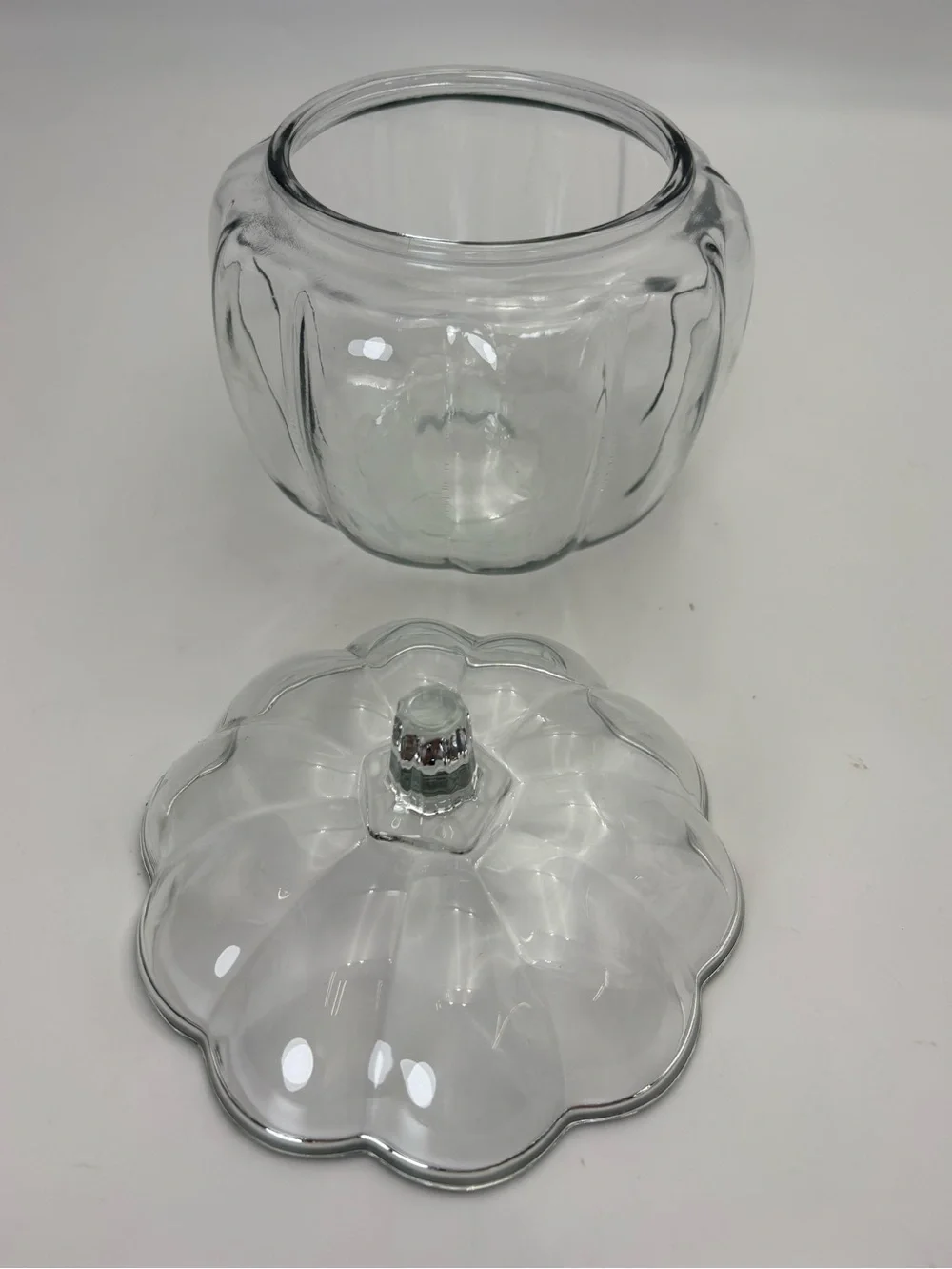 Anchor Hocking Clear Glass Pumpkin Candy Jar with Lid